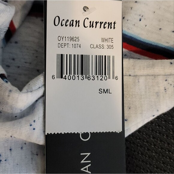 Ocean Current Speckled Striped Tee Size Small - Picture 6 of 8